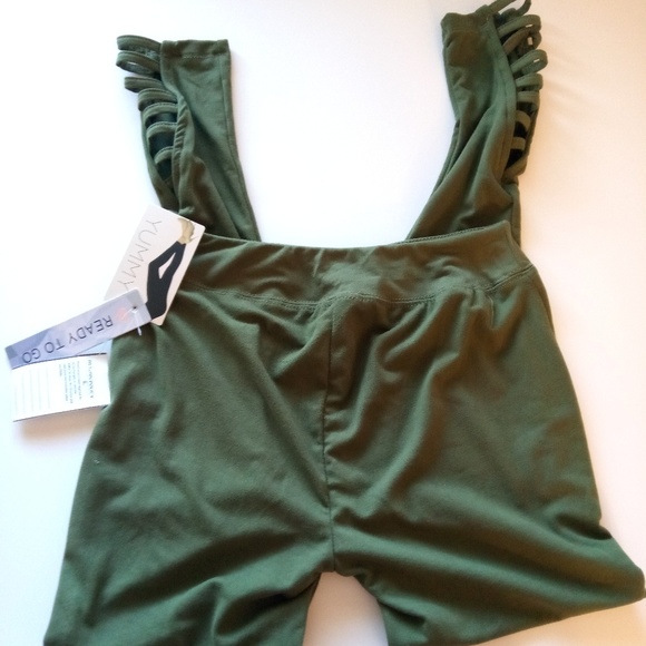 YUMMY WOMEN'S LEGGINGS OLIVE GREEN SIZE SMALL - Picture 4 of 8
